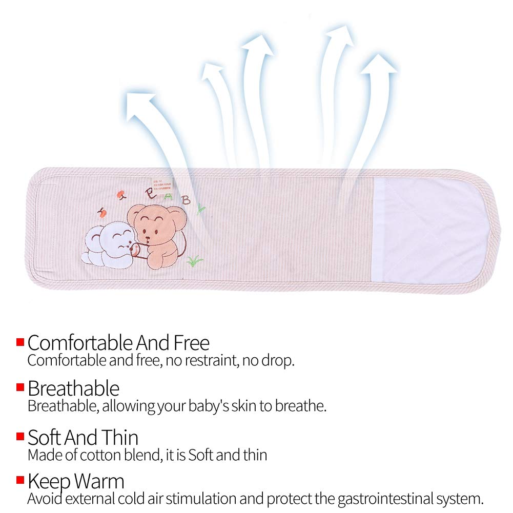 Baby Umbilical Belt, Newborn Belly Belt Cartoon Cotton Umbilical Cord Soft Infant Belly Band PInk Newborn Navel Belt Waist Support Belt for 0-12 Months Babies - Image 9